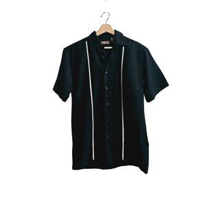 vtg cafe luna button down‎ mens Small black